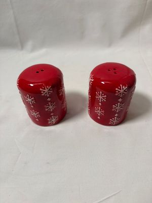 Red Snowflake Salt &amp; Pepper Shakers