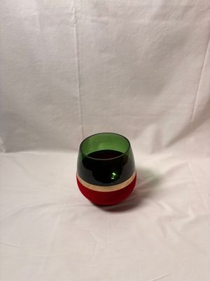 Glass Vase Red/Green 5"