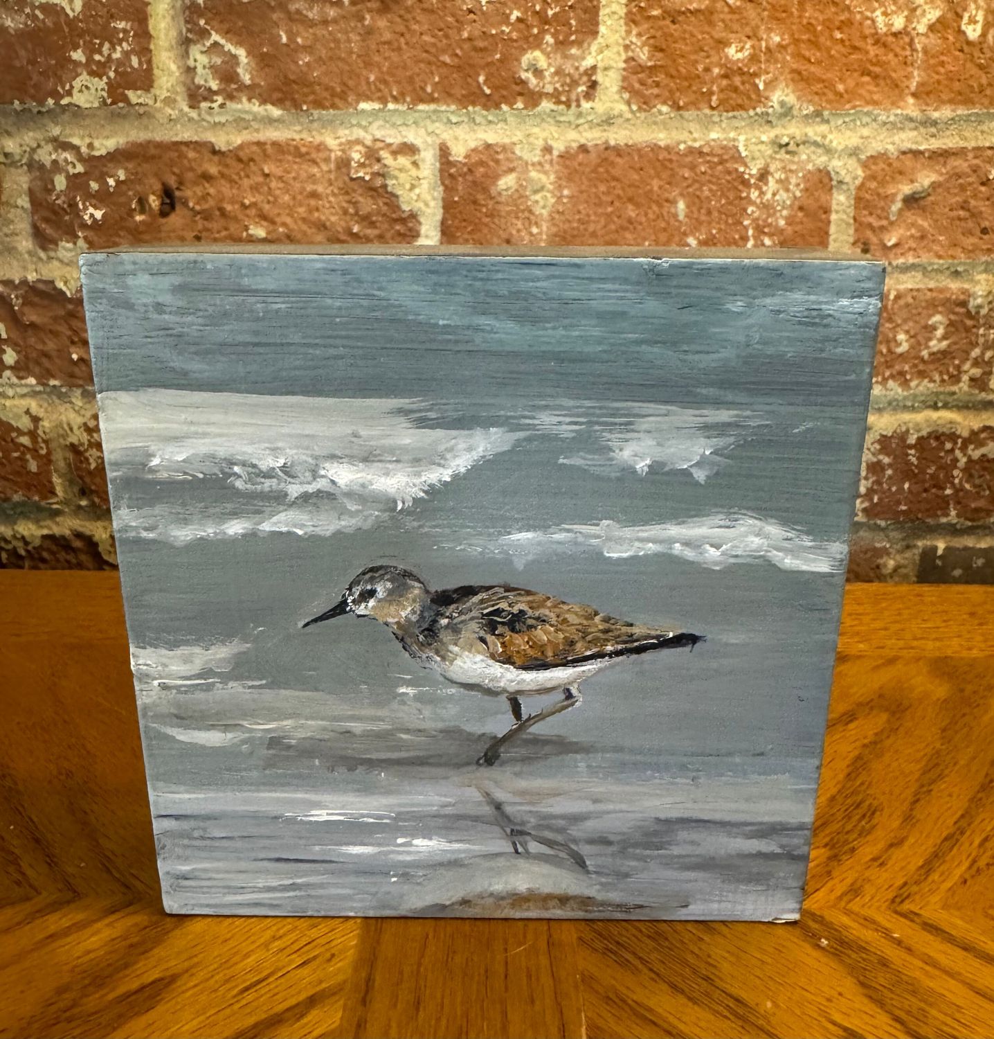 Sandpiper on the Beach - 6 x 6"T