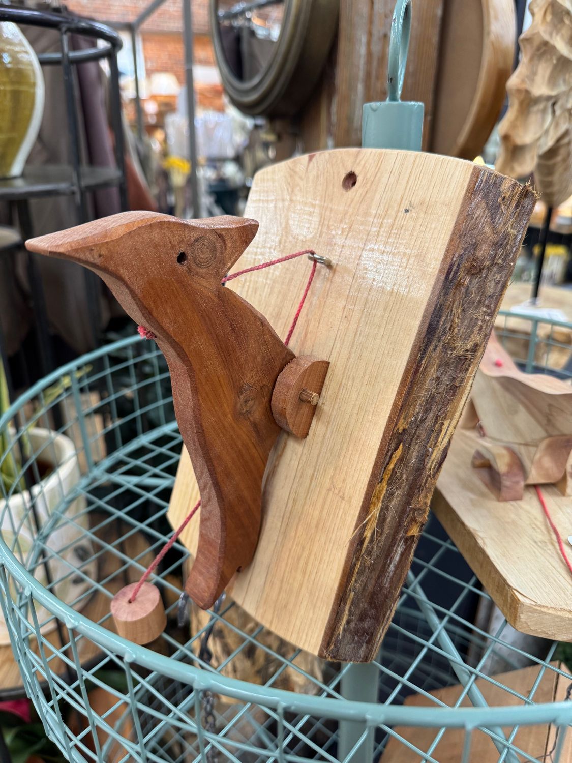 Hand-Carved Woodpecker Door Knocker