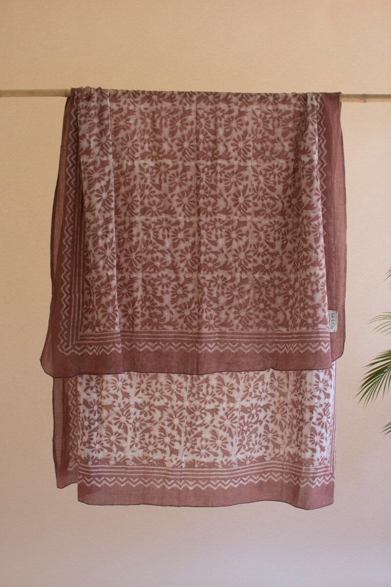 Mud-Block-Printed-Scarf - Red Mud-Block-Printed-Scarf - Red