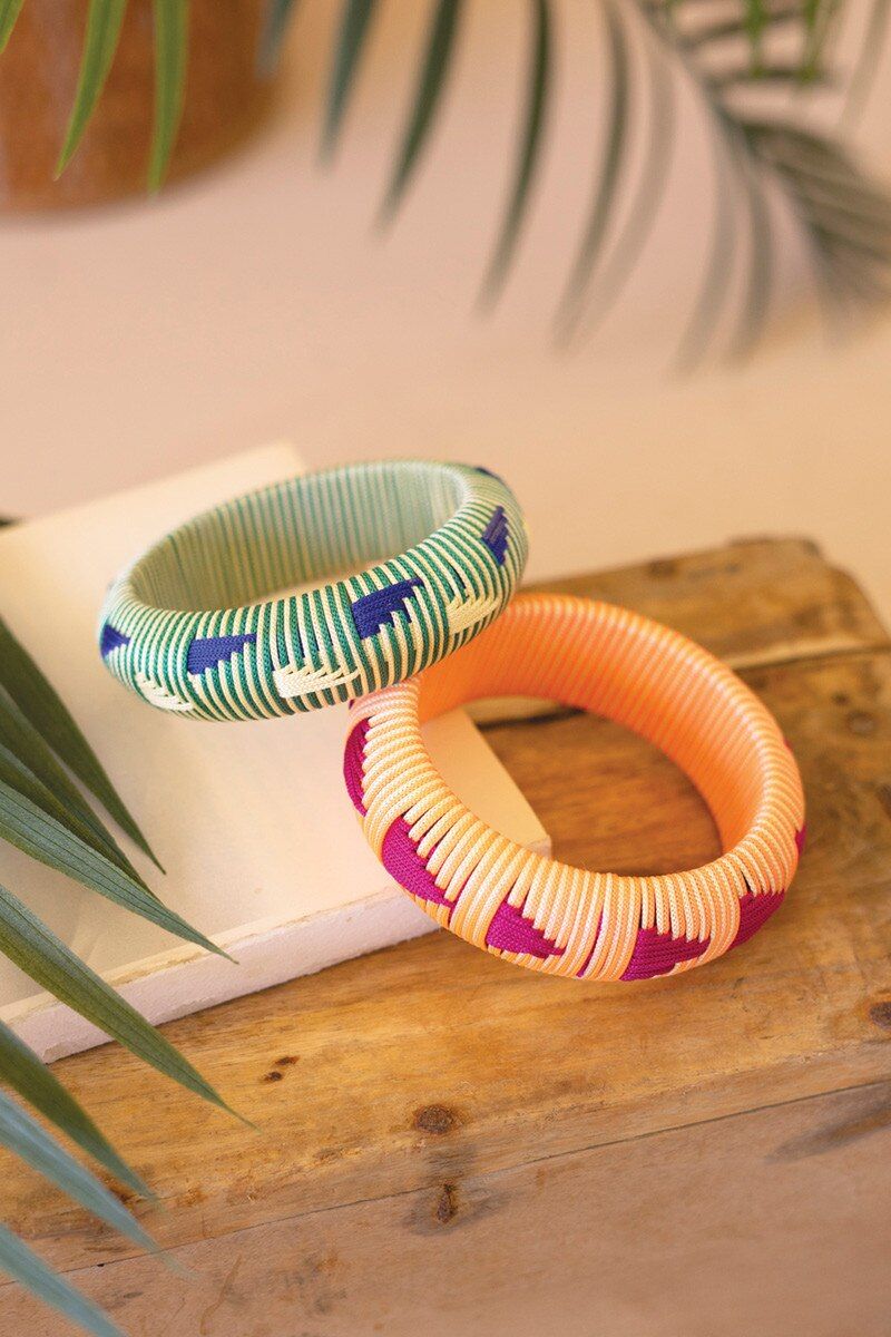 Threaded Bangle - Green Threaded Bangle - Green