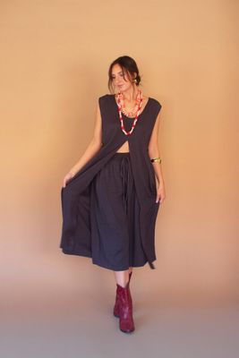 Sleeveless Split - Front Tunic - Midnight