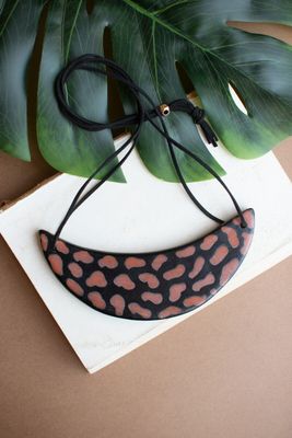 Clay Lenca Bibb Necklace - Orange