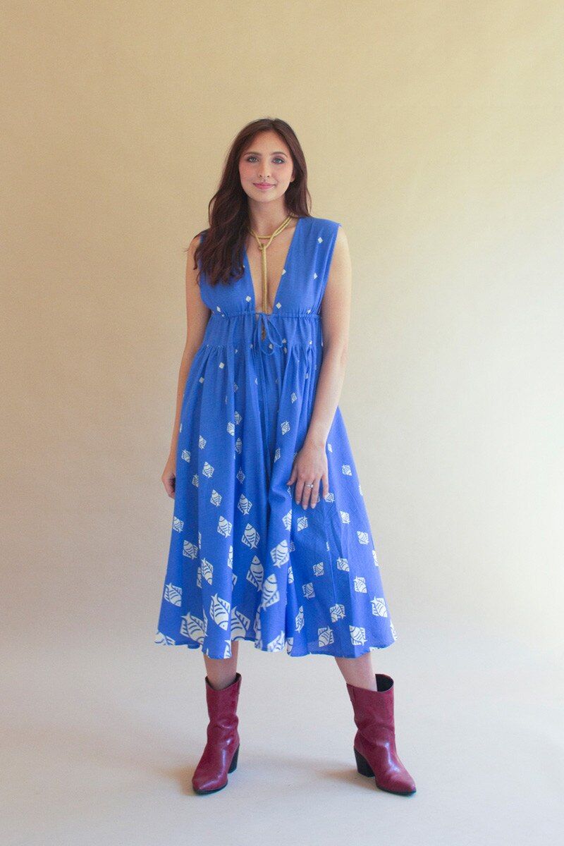 Fish Print Dress w/Tie In Front Fish Print Dress w/Tie In Front
