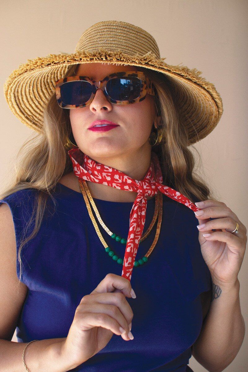 Block-Print Neck Tie - Red Block-Print Neck Tie - Red