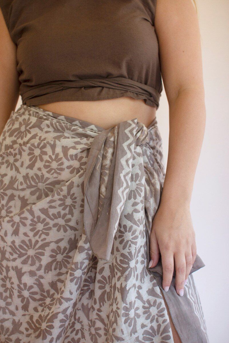 Mud-Block-Printed-Scarf - Gray Mud-Block-Printed-Scarf - Gray