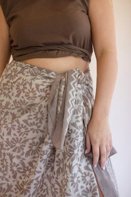 Mud-Block-Printed-Scarf - Gray Mud-Block-Printed-Scarf - Gray