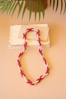 Seed Beaded Chain Necklace - Cumin and Saffron