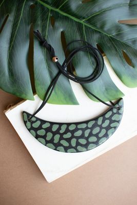 Clay Lenca Bibb Necklace - Green