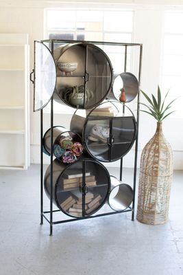 Iron & Glass Circles Shelving Unit Iron & Glass Circles Shelving Unit