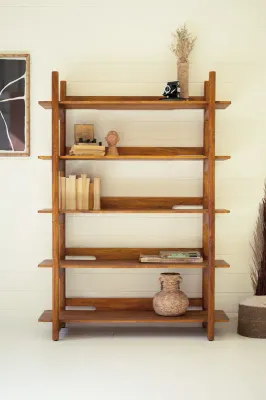 Mango Wood Bookshelf w/Teak Finish Mango Wood Bookshelf w/Teak Finish