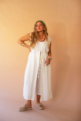 Pants w/Elastic &amp; Button Closure - Cotton
