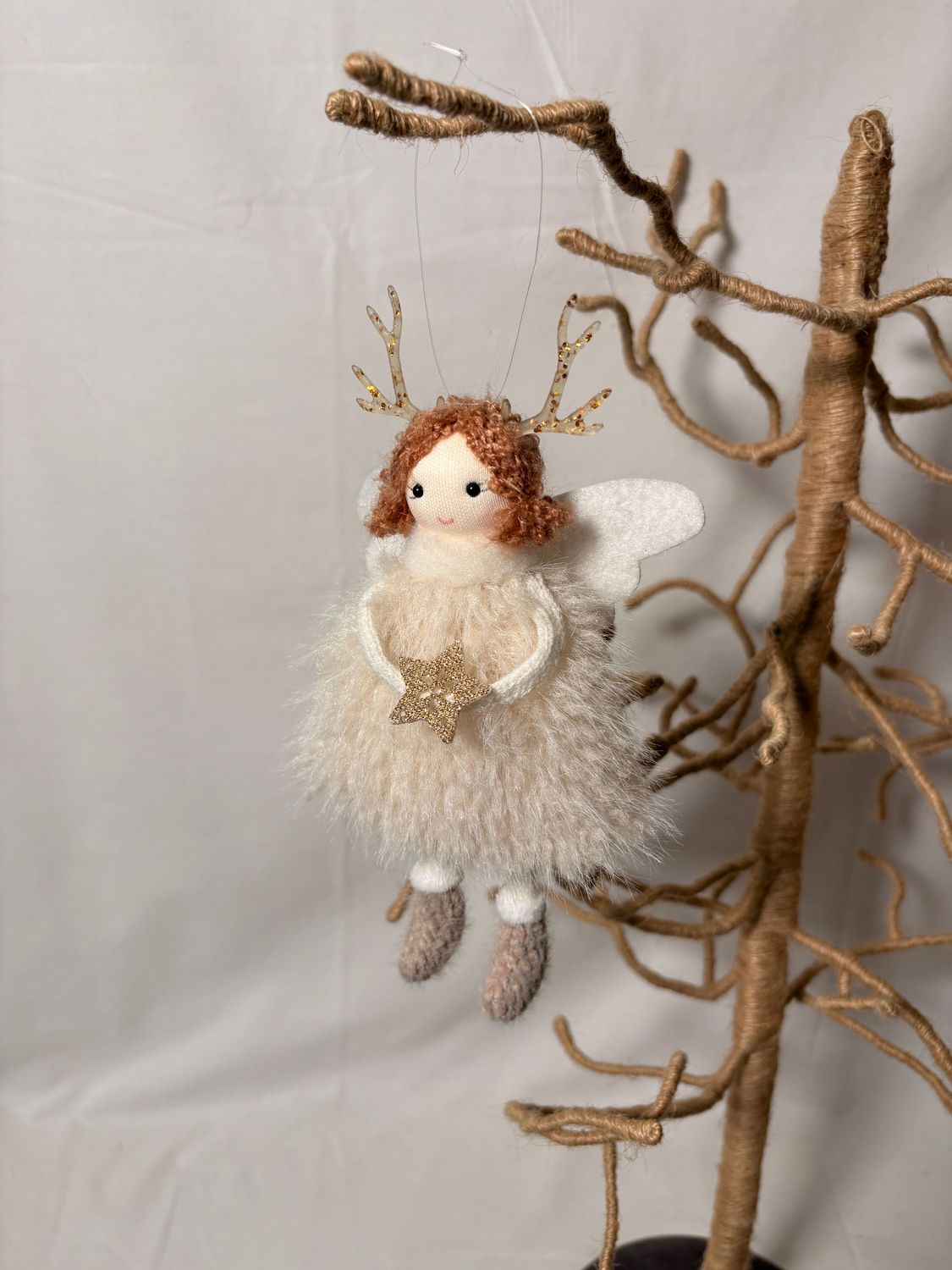 White Doll w/Beige Antlers White Doll w/Beige Antlers
