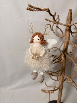 White Doll w/Beige Antlers White Doll w/Beige Antlers