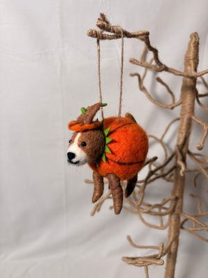 Felt Dog Pumpkin Ornament Felt Dog Pumpkin Ornament