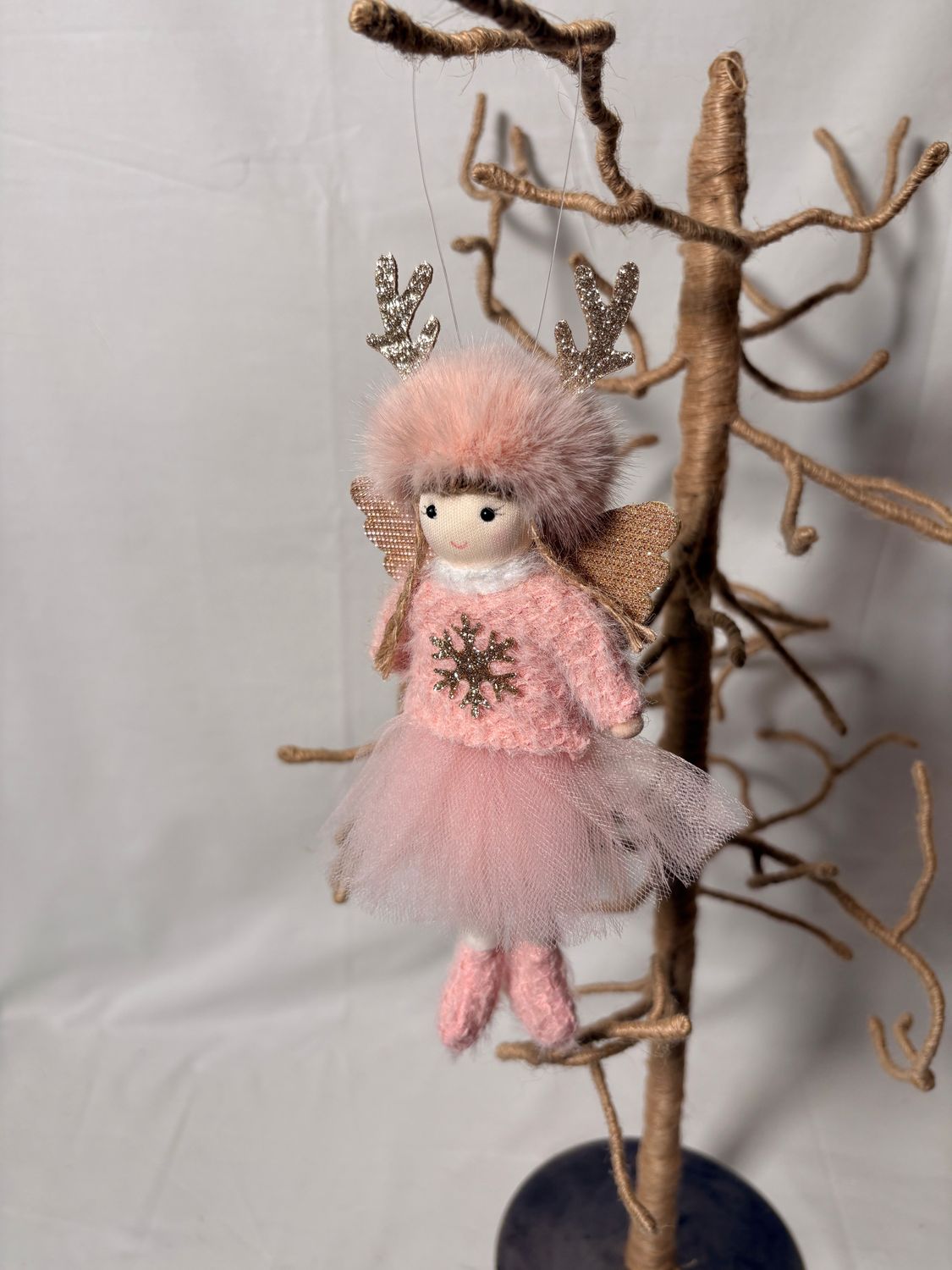 Pink Doll w/Glitter Antlers & Wings Pink Doll w/Glitter Antlers & Wings