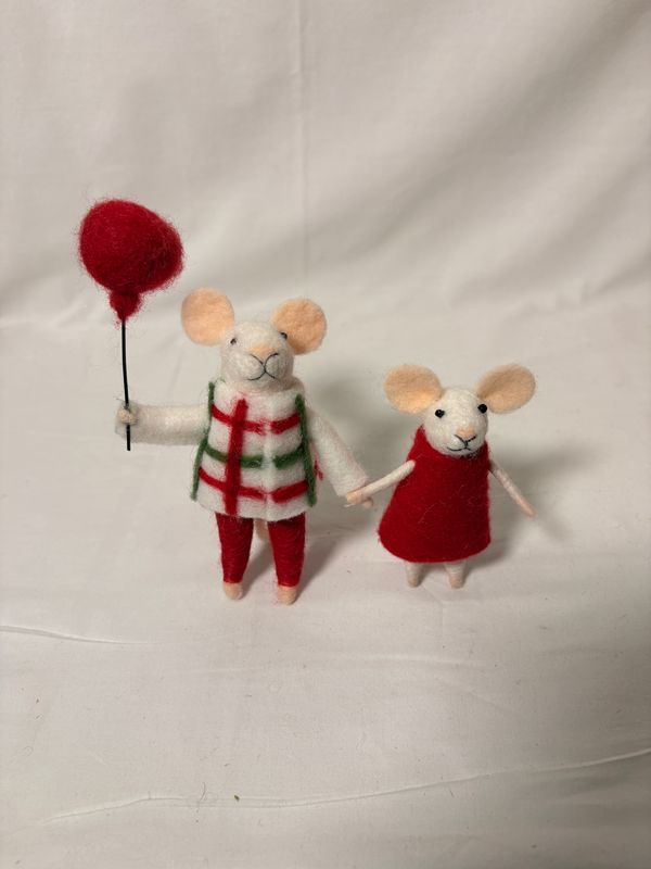 Felt Mouse Red/Green Parent & Child Felt Mouse Red/Green Parent & Child