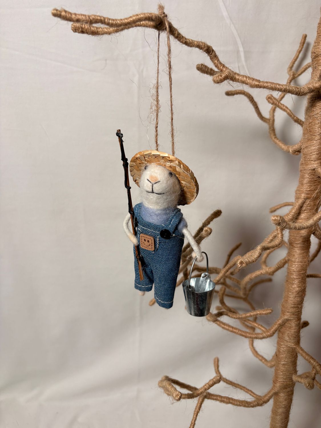 Felt Fisherman Ryan Mouse Ornament Felt Fisherman Ryan Mouse Ornament