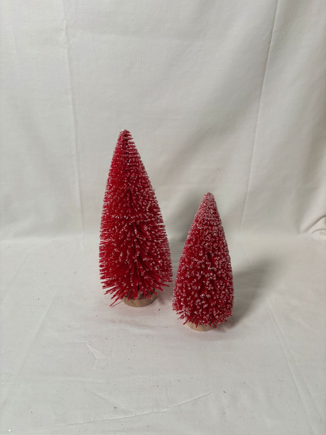S/2 Bristle Brush Snow Wood Trees Red S/2 Bristle Brush Snow Wood Trees Red