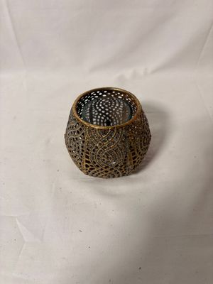 Gold Metal Votive Sm - Swirls Gold Metal Votive Sm - Swirls