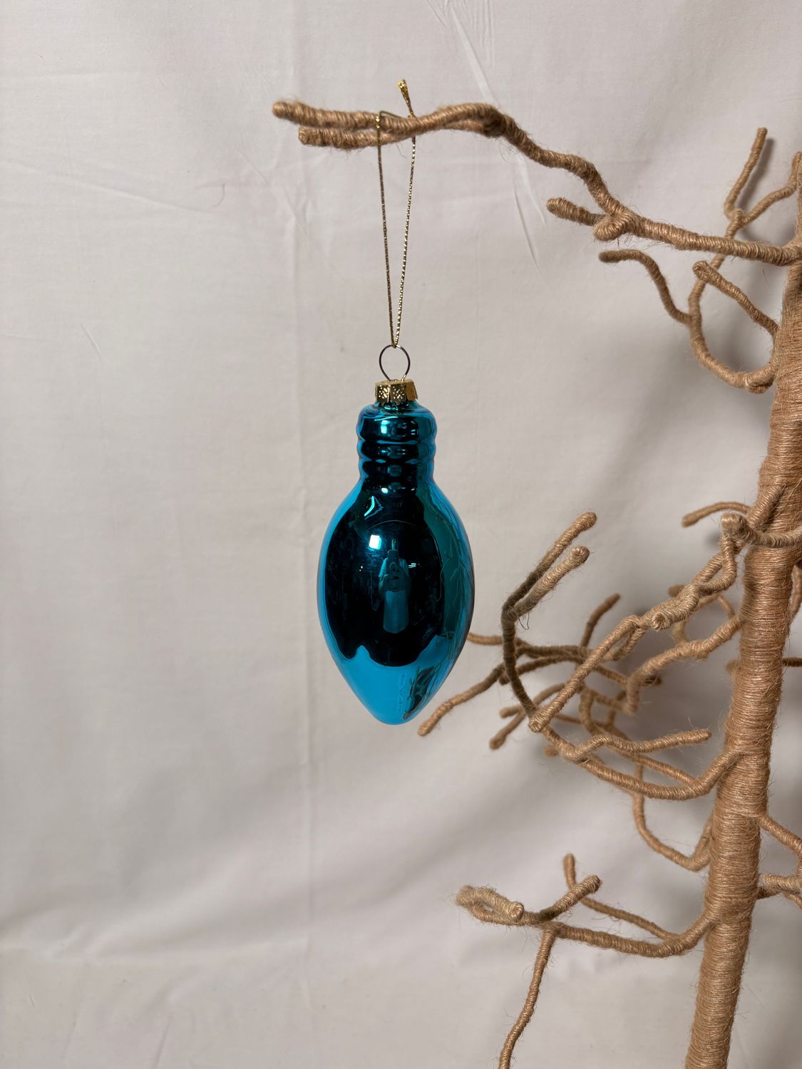 Glass Light Bulb Ornament - Blue Glass Light Bulb Ornament - Blue