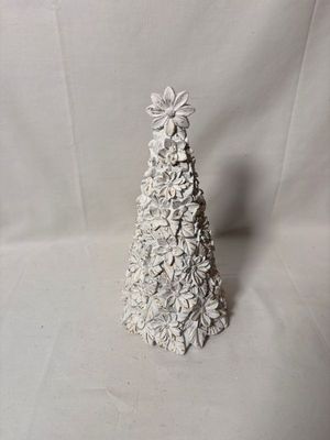 White/Gold Poinsettia Tree Lg