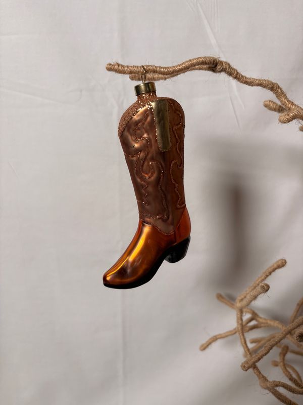 Glass Cowboy Boot Ornament Glass Cowboy Boot Ornament