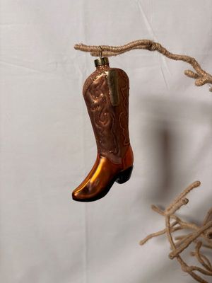 Glass Cowboy Boot Ornament
