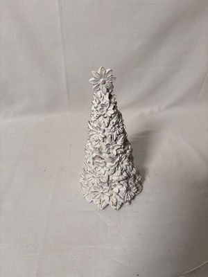 White/Gold Poinsettia Tree Sm