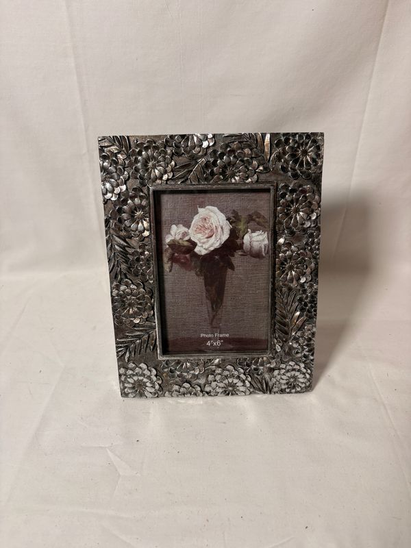 Silver Floral Picture Frame 4x6 Silver Floral Picture Frame 4x6