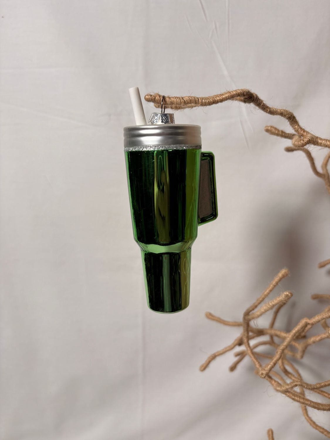 Glass Tumbler Ornament - Green Glass Tumbler Ornament - Green