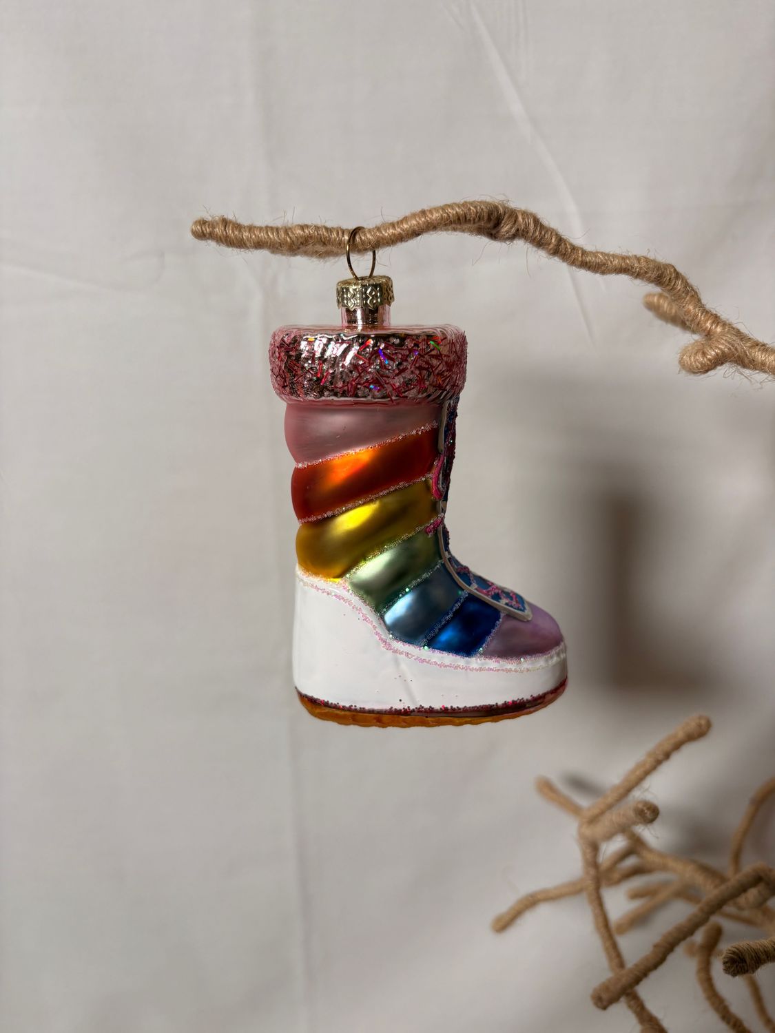 Winter Boot Rainbow Ornament Winter Boot Rainbow Ornament