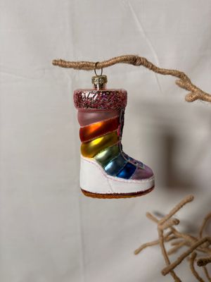 Winter Boot Rainbow Ornament
