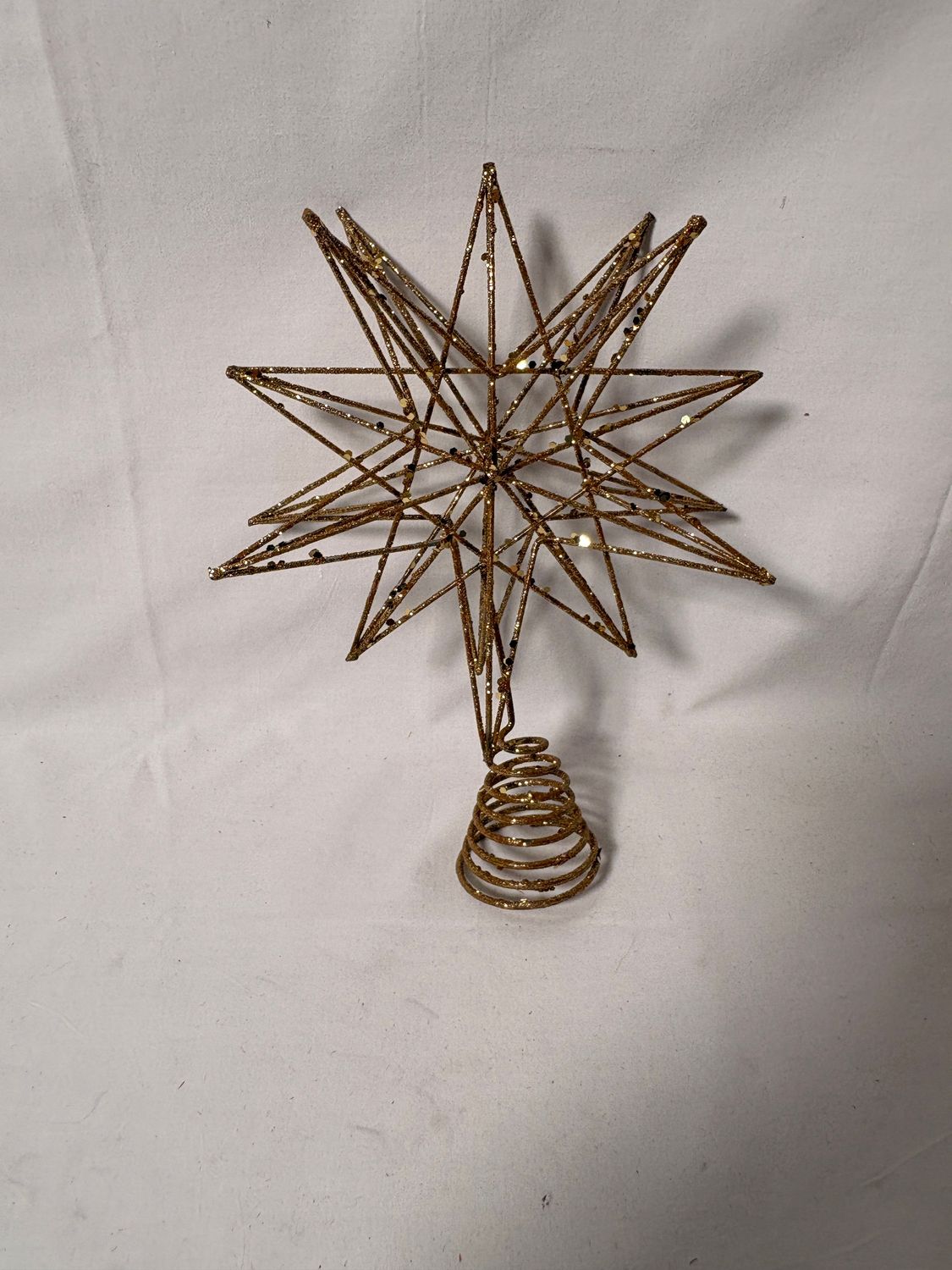 Gold Metal Glitter Tree Topper 6" Gold Metal Glitter Tree Topper 6"