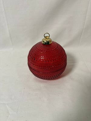 Glass Trinket Holder Lg - Red