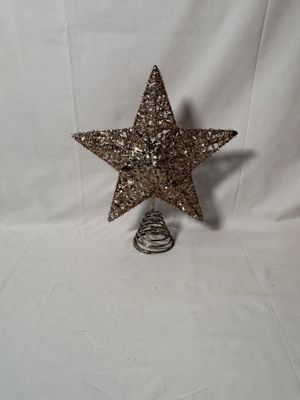 Tinsel Gold Star Tree Topper