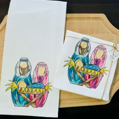 Colorful Nativity Tea Towel Colorful Nativity Tea Towel