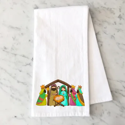 Nativity Scene Tea Towel Nativity Scene Tea Towel