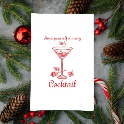 Christmas Cocktail Tea Towel Christmas Cocktail Tea Towel