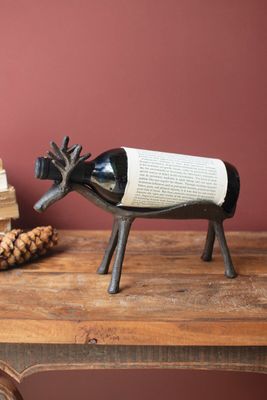 Cast Iron Reindeer Bottle Holder