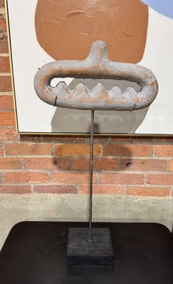 Clay Sculpture On Wooden Base III