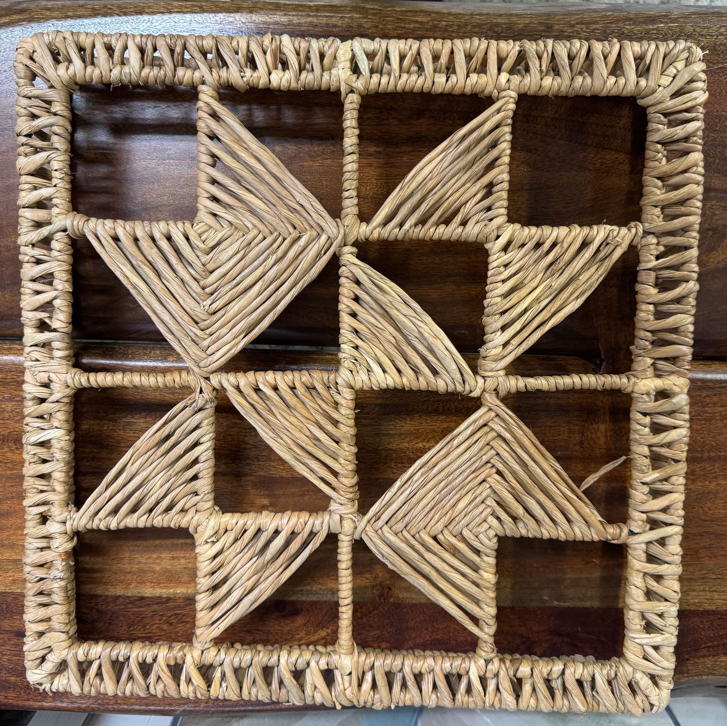 Seagrass & Iron Quilt Pattern Wall Art I Seagrass & Iron Quilt Pattern Wall Art I