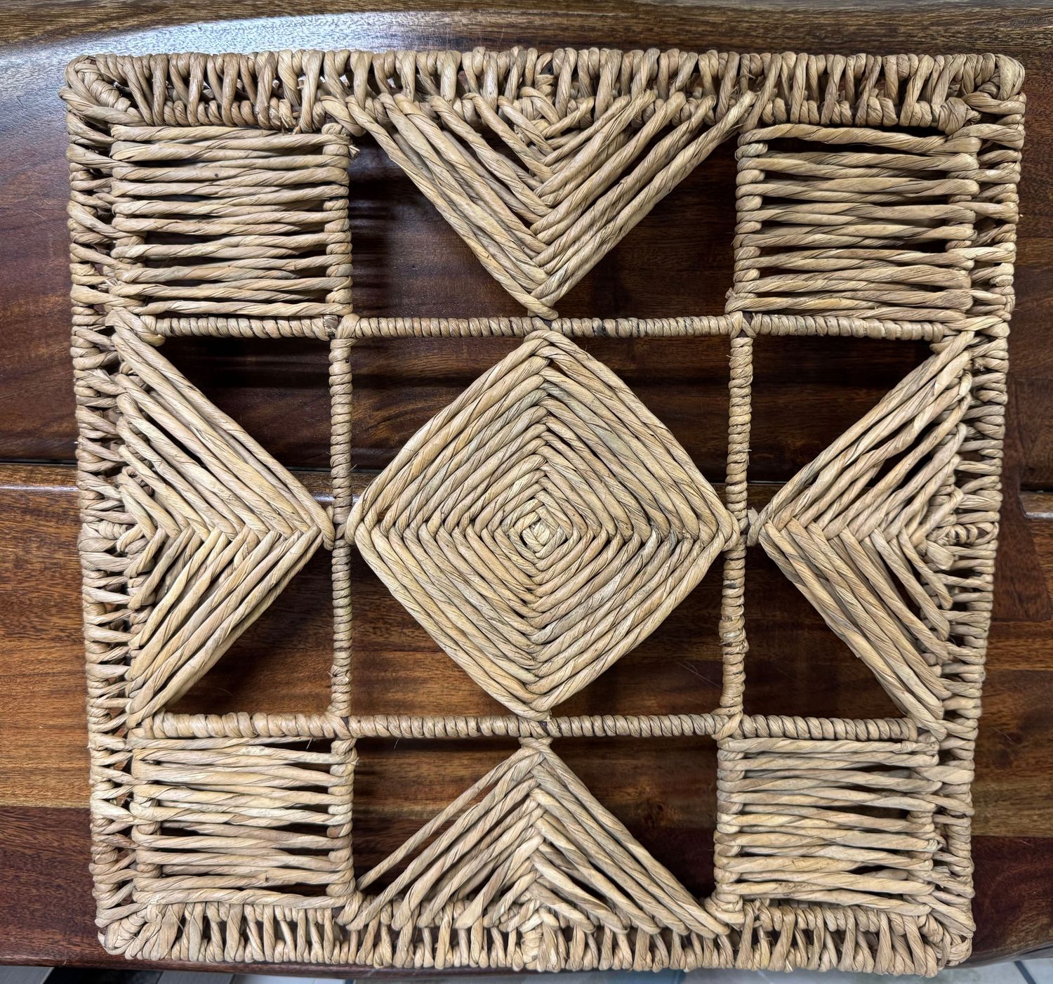 Seagrass & Iron Quilt Pattern Wall Art II Seagrass & Iron Quilt Pattern Wall Art II