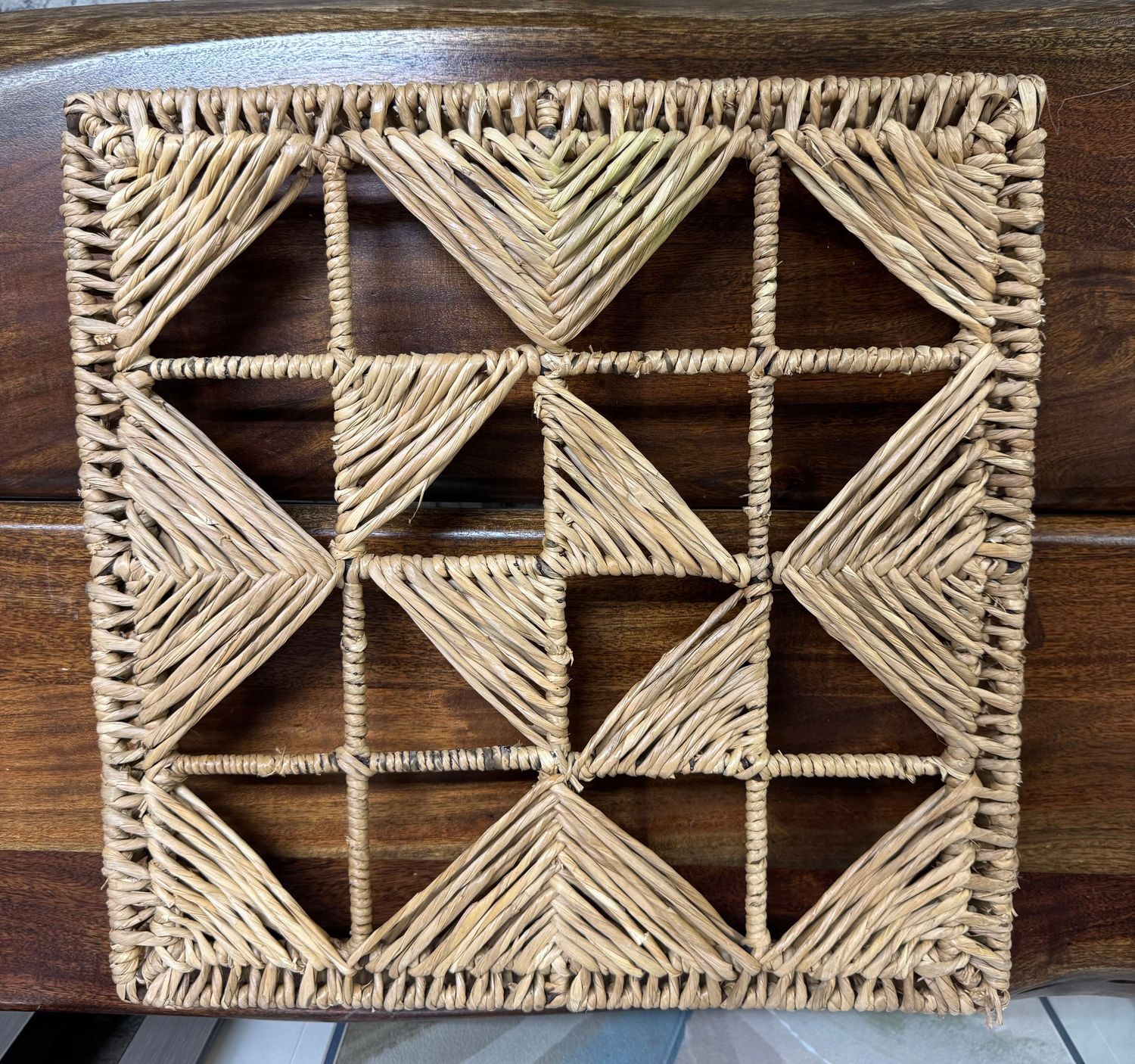 Seagrass & Iron Quilt Pattern Wall Art IV Seagrass & Iron Quilt Pattern Wall Art IV