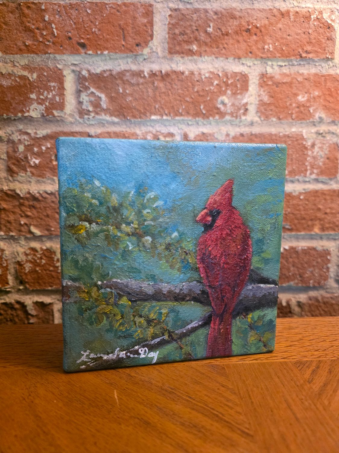 "The Lookout" Cardinal - 6" x 6"T "The Lookout" Cardinal - 6" x 6"T