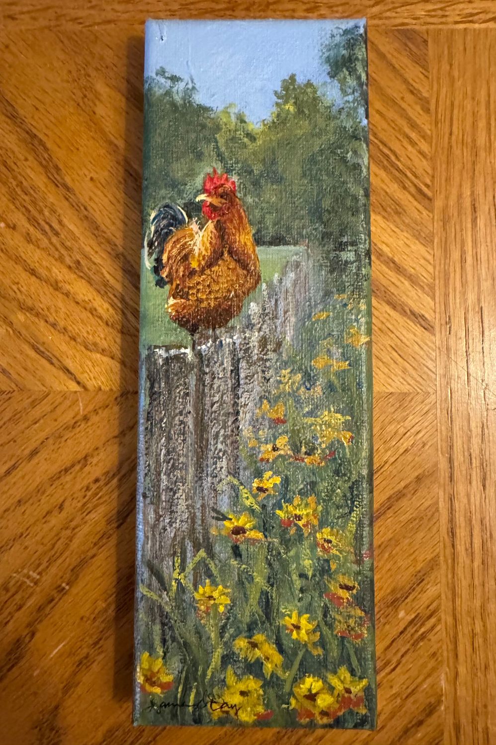 "On the Fence" Rooster - 3 " x 9"T "On the Fence" Rooster - 3 " x 9"T