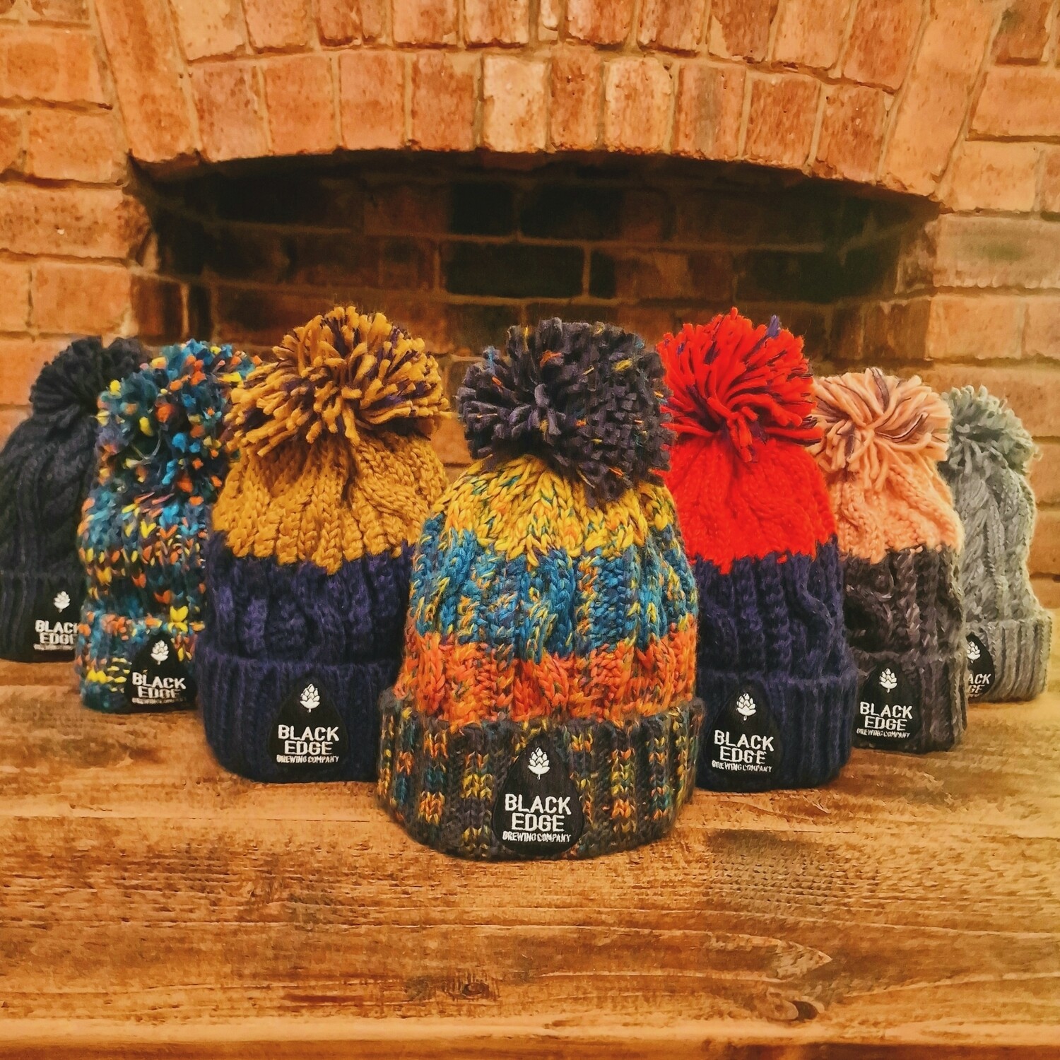 Blackedge Embroidered Bobble Hat