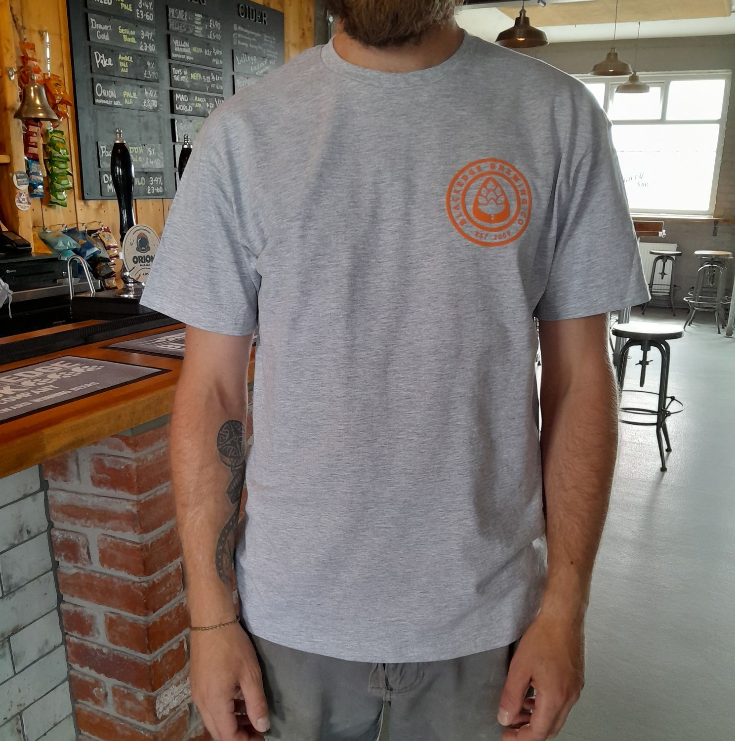 Blackedge Logo T-Shirt - Grey Orange