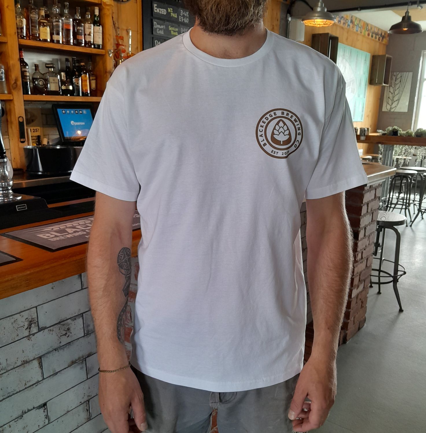 Blackedge Logo T-Shirt - White Brown